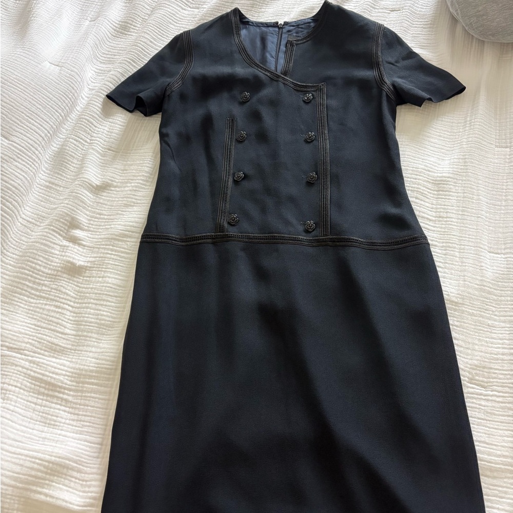 CHANEL Navy Blue Short Sleeve Dress - Picture 2 of 9